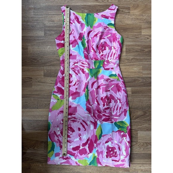 Lilly Pulitzer Womens Hotty Pink First Impression Collins Dress Size 6 Silk Rose - Picture 10 of 10
